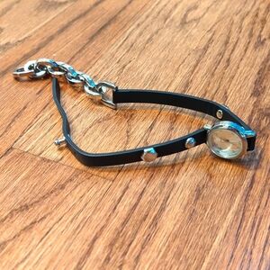 Wrap Watch Black with Silver Links